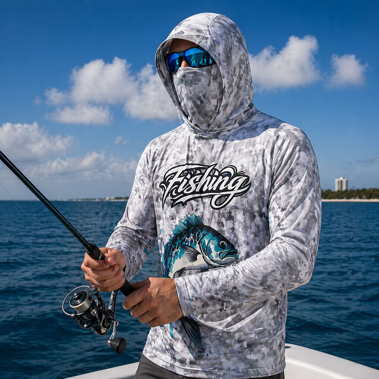Рыболовная рубашка с капюшоном – обзор и цена Fishing Mask Sun Protection